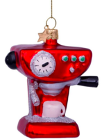 Vondels Ornament glass red coffee machine H9cm