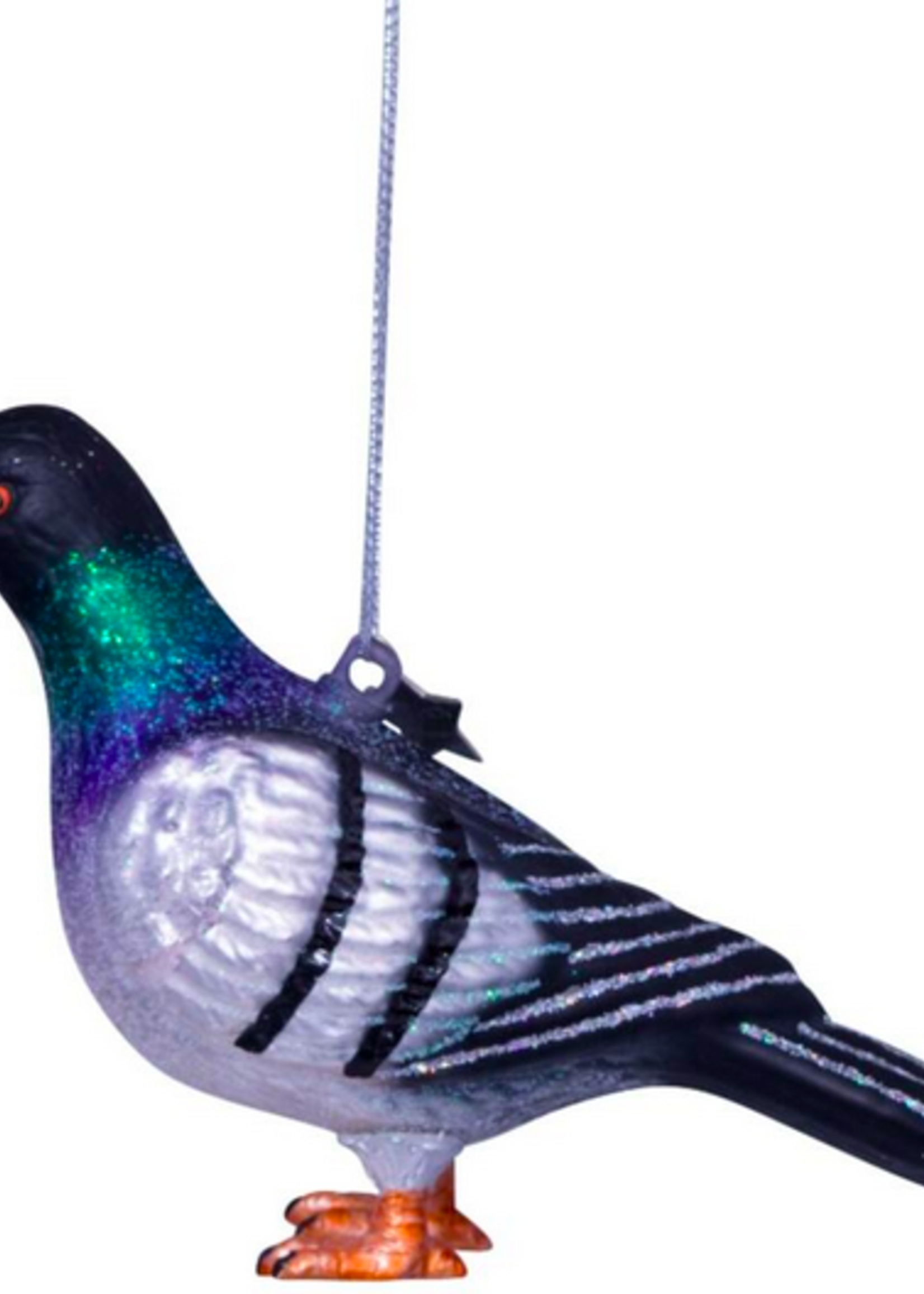 Vondels Ornament glass multicolor pigeon H7.5cm
