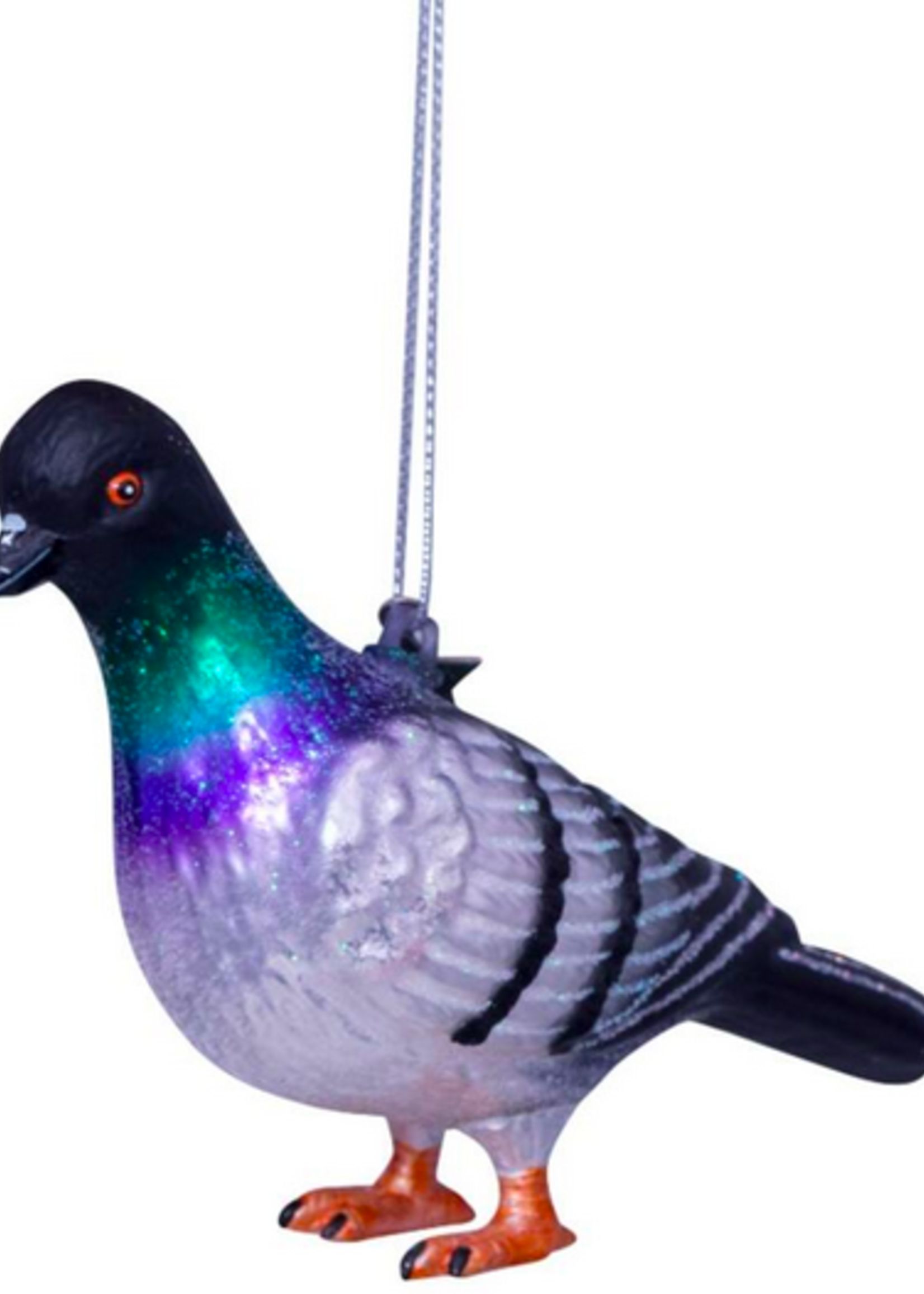 Vondels Ornament glass multicolor pigeon H7.5cm