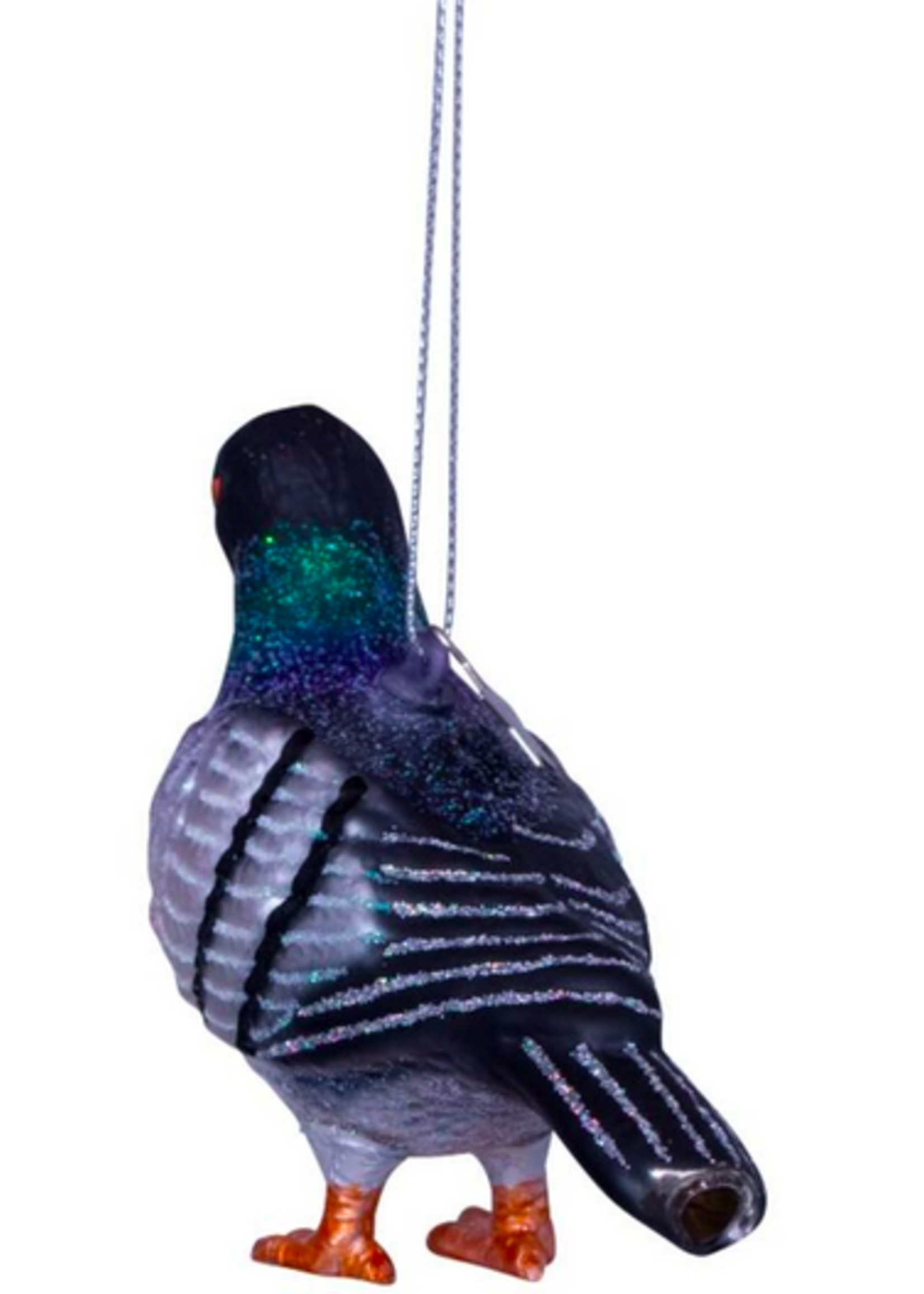 Vondels Ornament glass multicolor pigeon H7.5cm