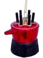 Vondels Ornament glass red fondue pot H8cm