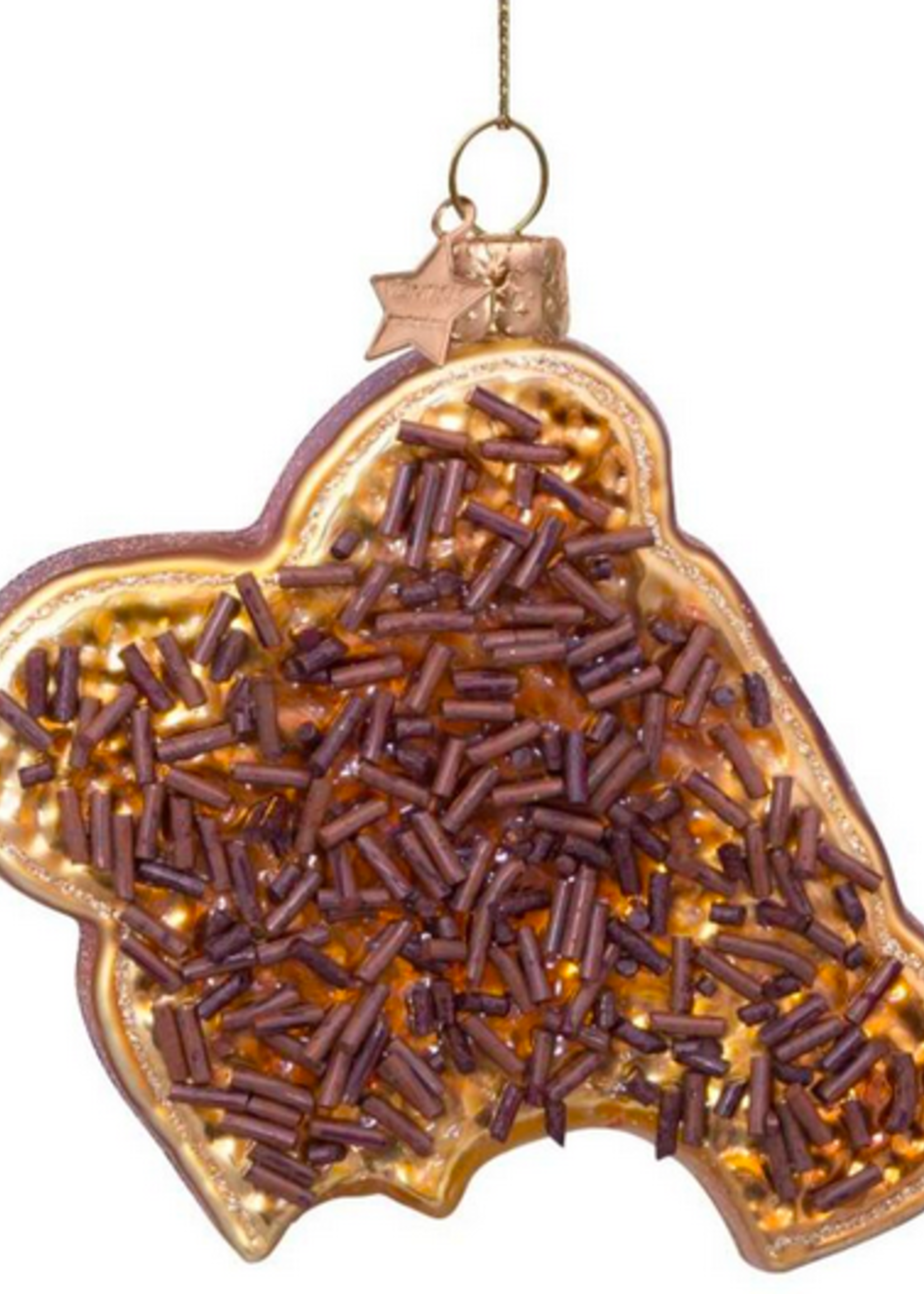 Vondels Ornament glass boterham met hagelslag H9cm