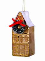 Vondels Ornament glass gold canal house H9cm