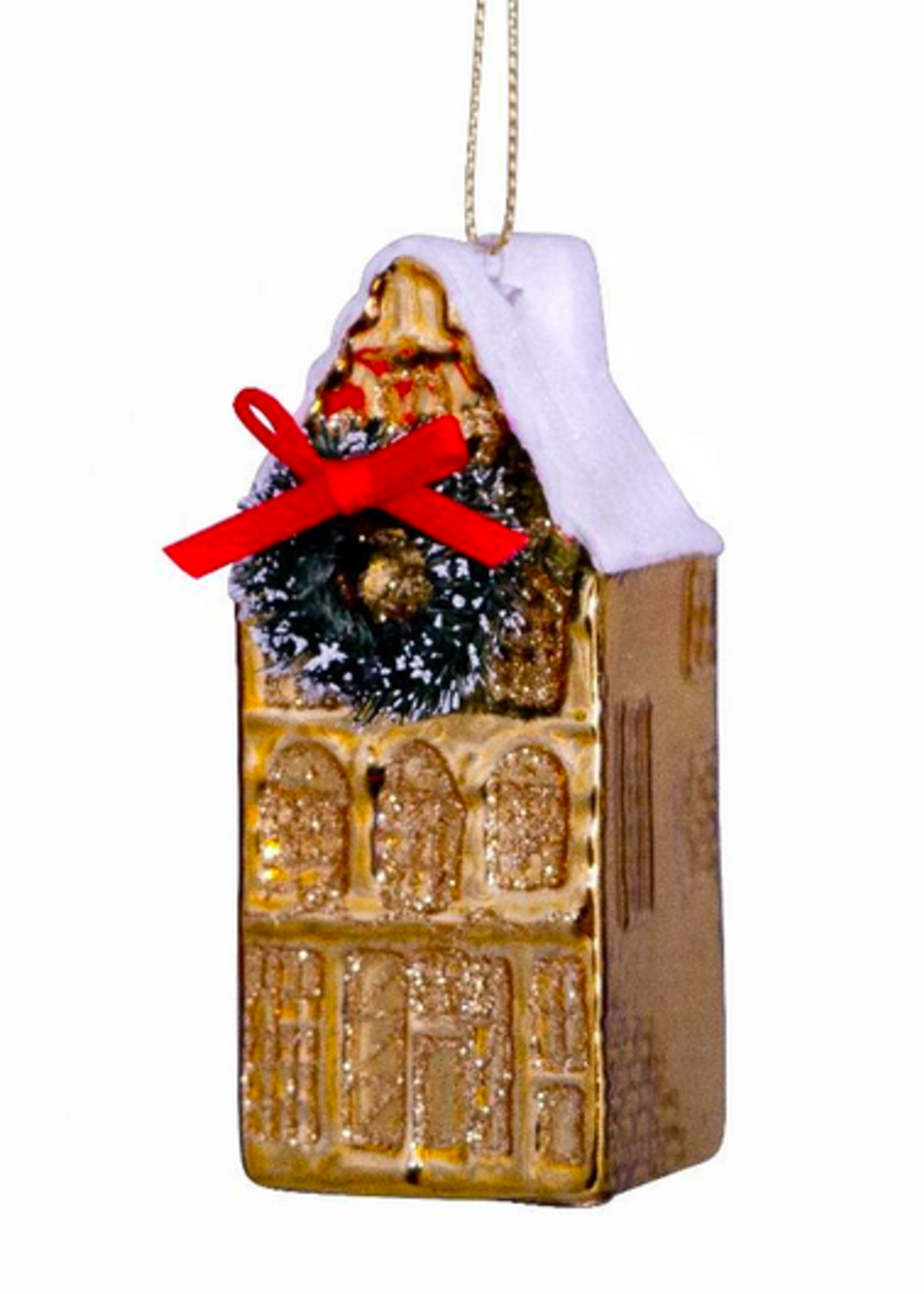Vondels Ornament glass gold canal house H9cm