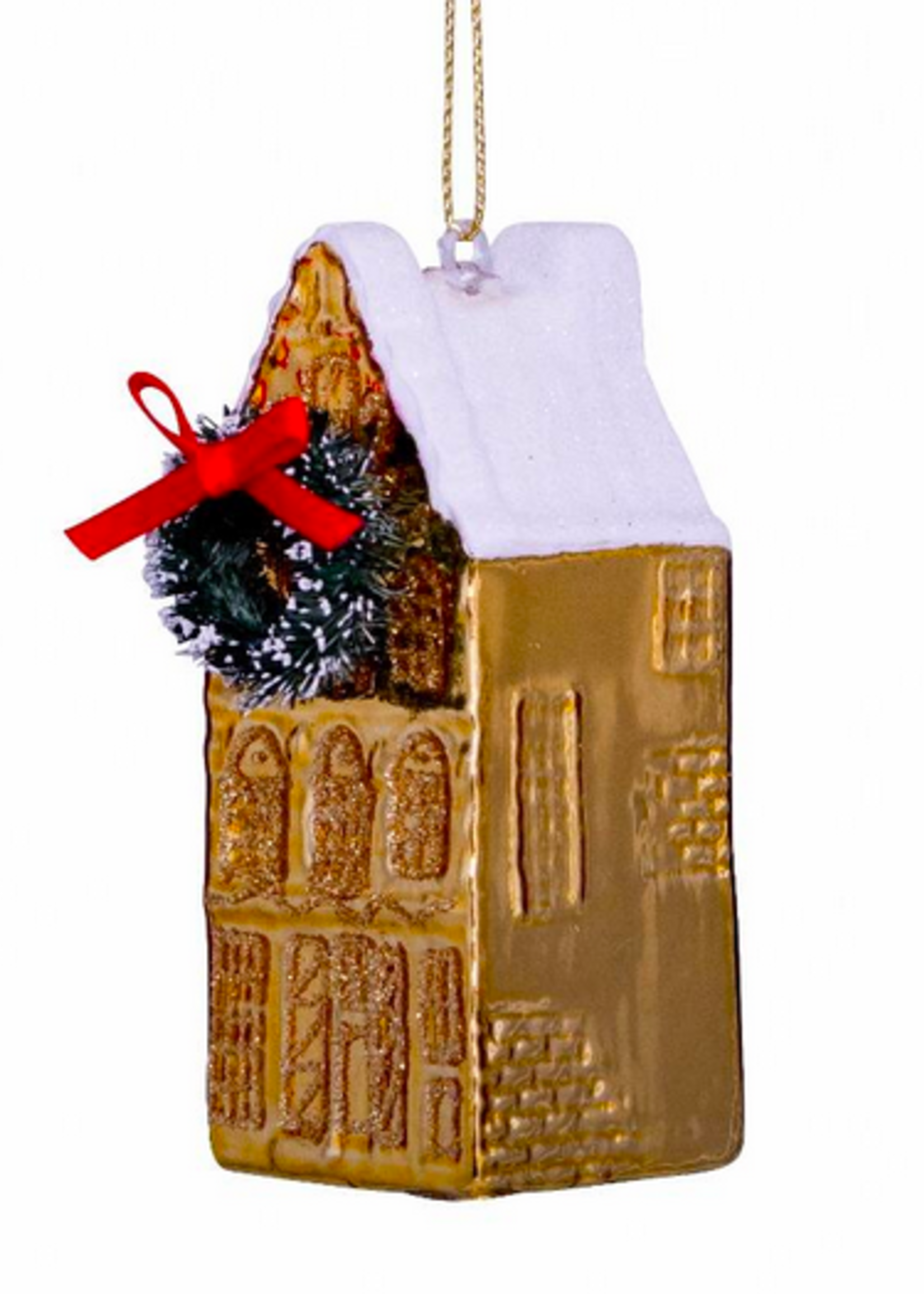 Vondels Ornament glass gold canal house H9cm