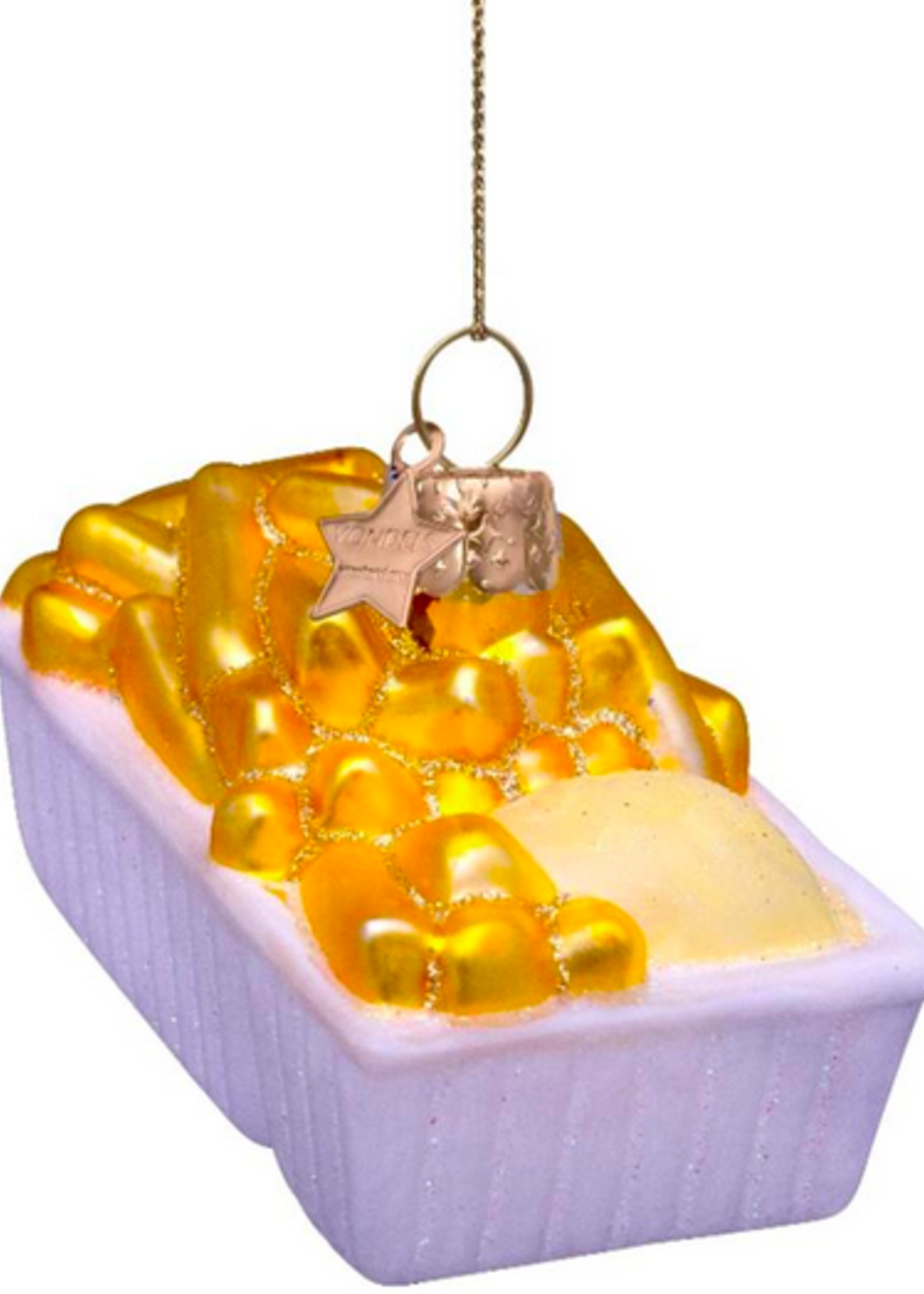 Vondels Ornament glass basket fries w/mayonaise H4cm