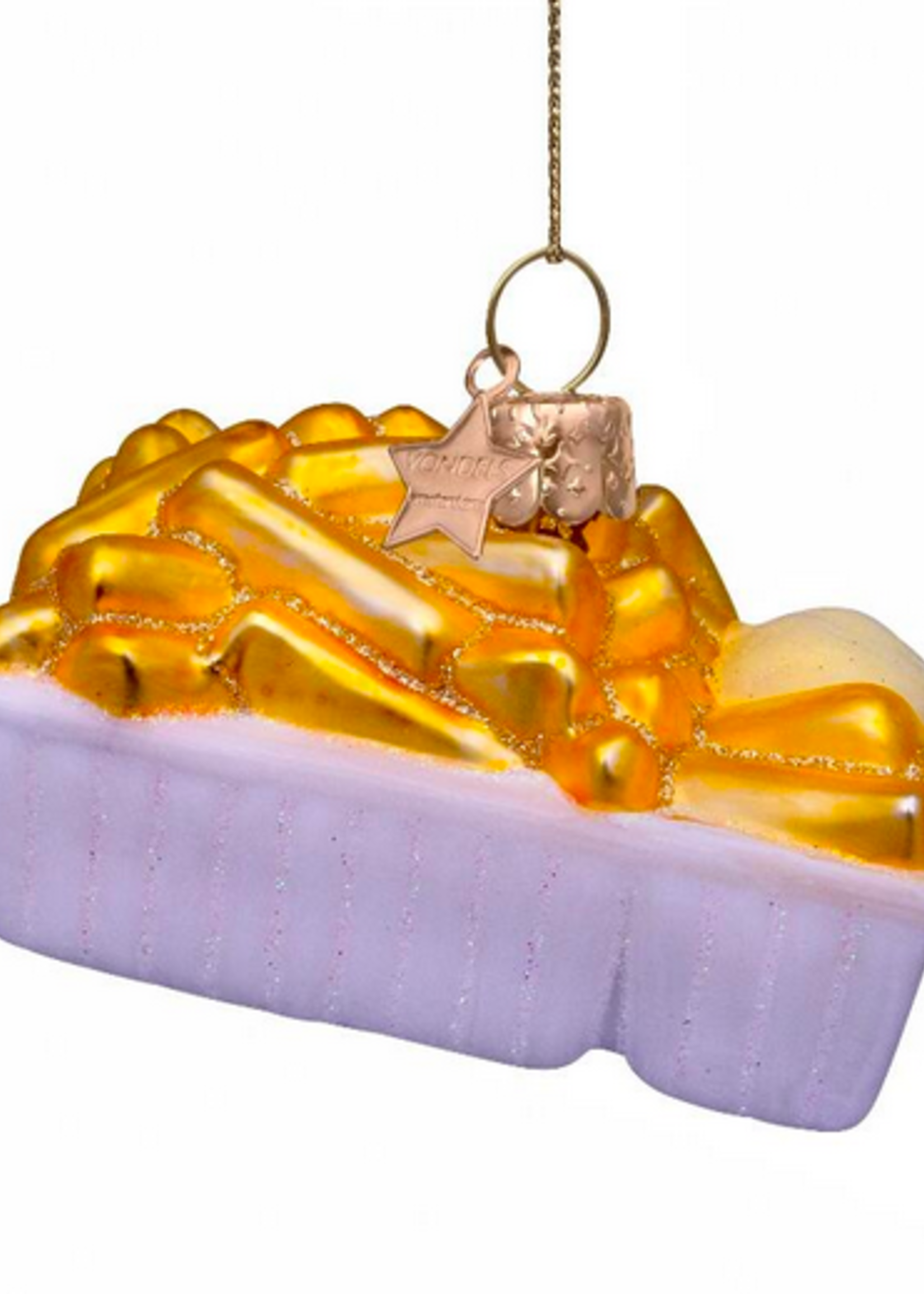 Vondels Ornament glass basket fries w/mayonaise H4cm