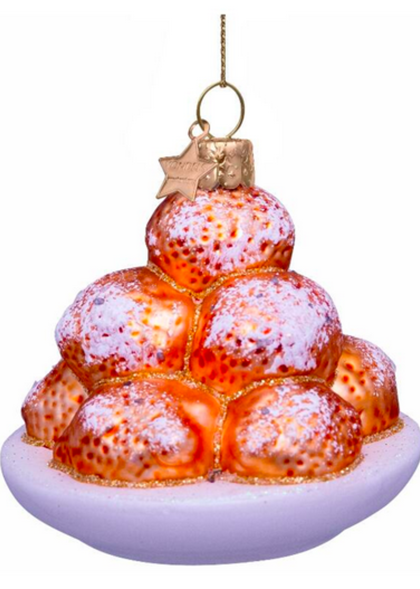 Vondels Ornament glass oliebollen H7cm