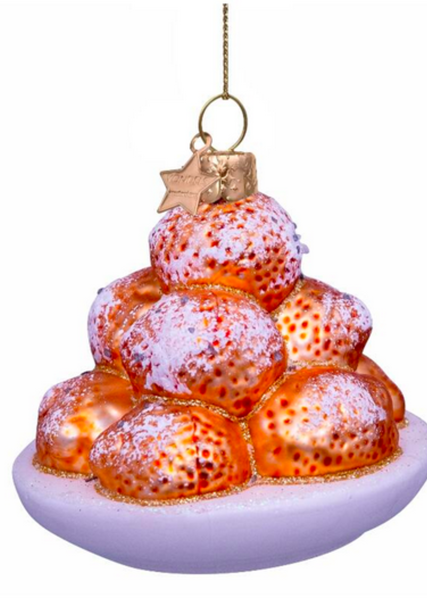 Vondels Ornament glass oliebollen H7cm