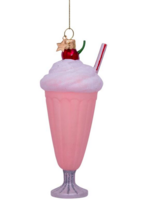 Vondels Ornament glass soft pink milkshake H15cm