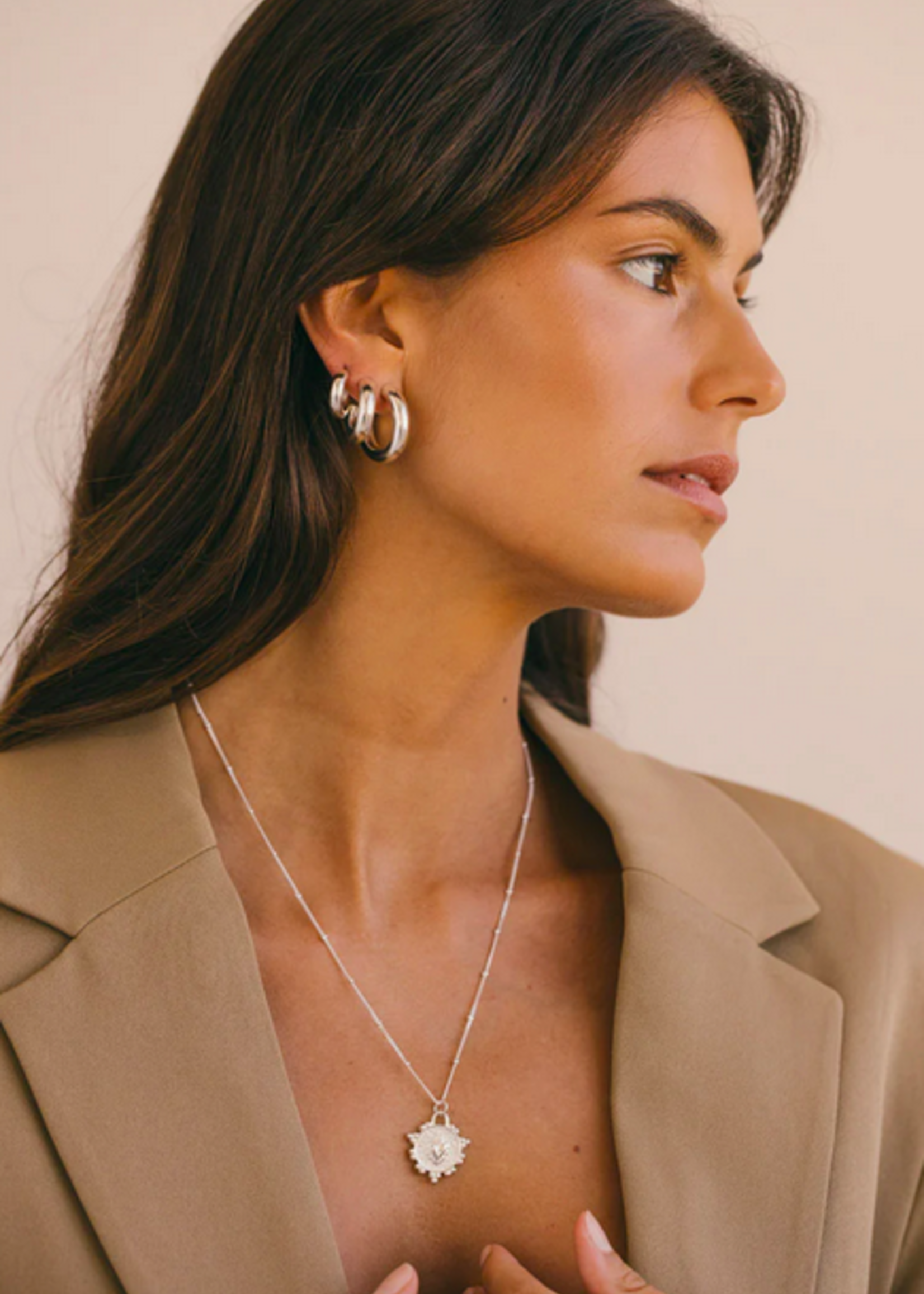 Wildthings Collectables Statement chunky hoops silver earrings (20mm)