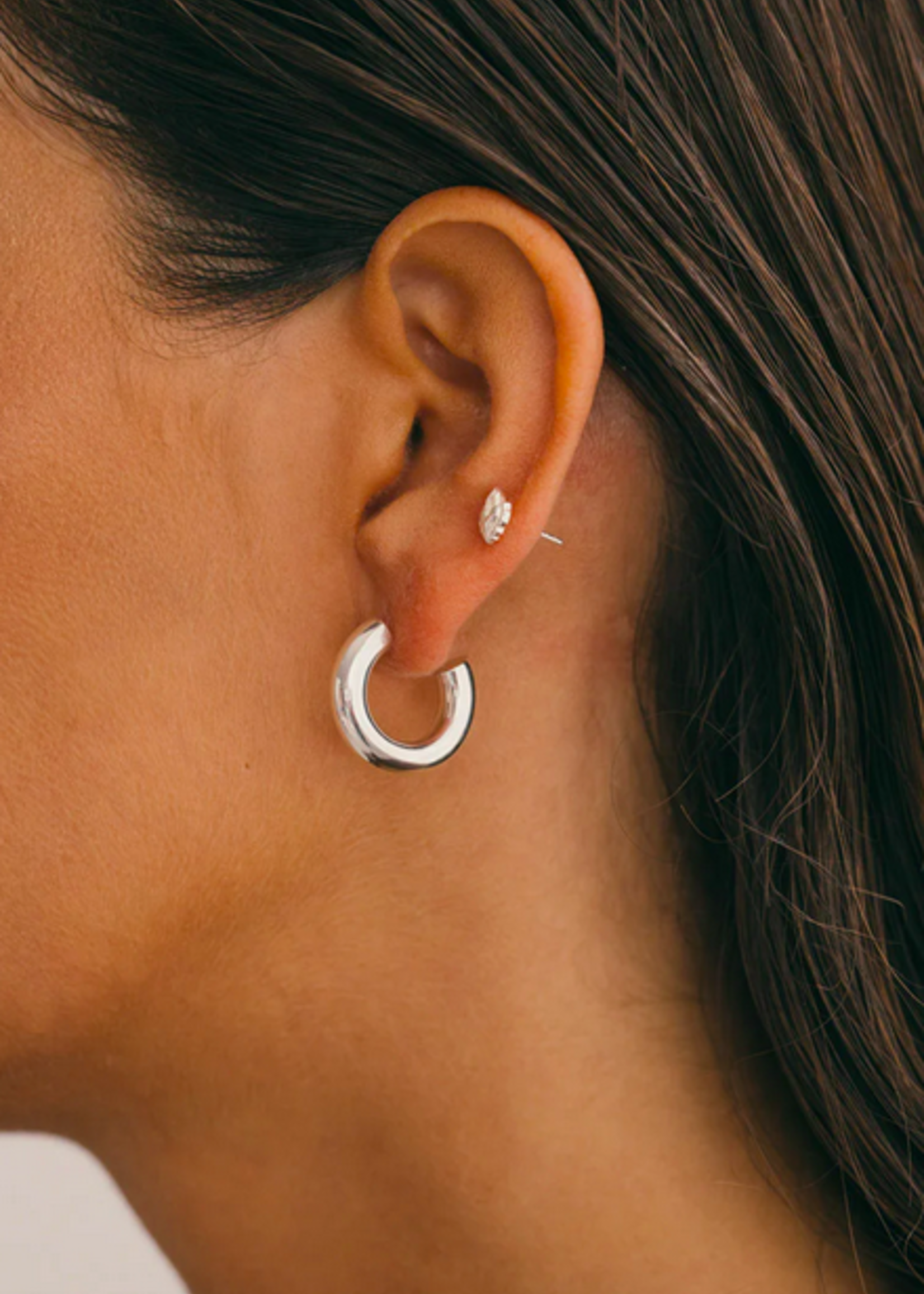 Wildthings Collectables Statement chunky hoops silver earrings (20mm)