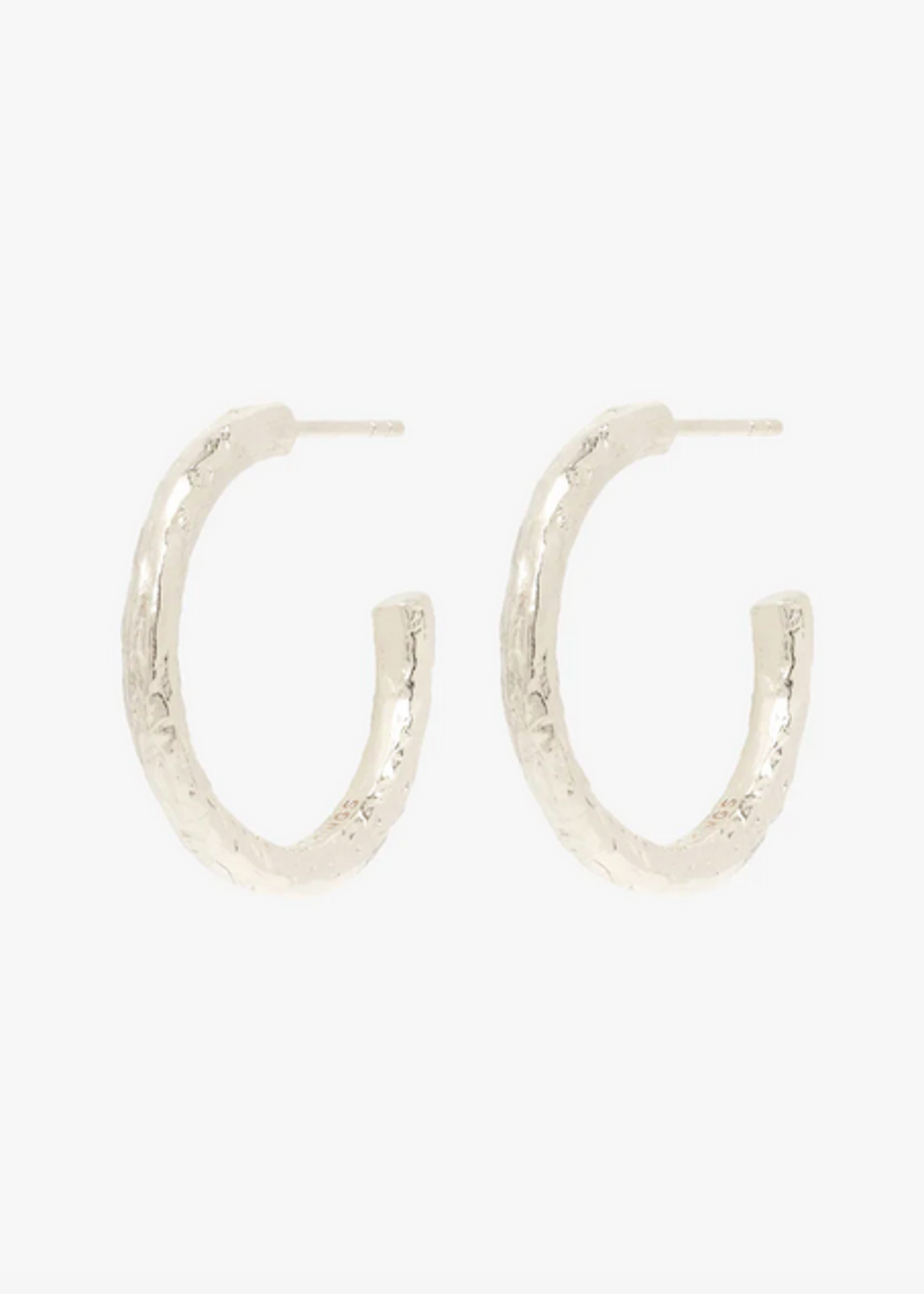 Wildthings Collectables Wanderlust hammered hoops silver (24mm) earrings