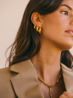 Wildthings Collectables Statement chunky hoops gold plated earrings (15mm)
