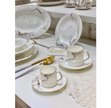 BRICARD PORCELAIN BRICARD DRANCY ESPRESSO SET 12-DELIG