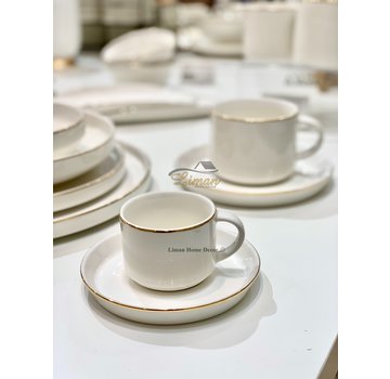 BRICARD PORCELAIN Bricard Lunel Espresso set 12-Delig | 6-Persoons Goud