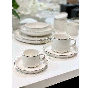 BRICARD PORCELAIN Bricard Lunel Espresso set 12-Delig | 6-Persoons Zilver