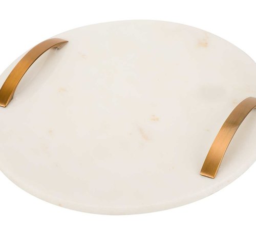 Cosy COSY MARMER WIT DIENBLAD ROND MET GOUD HANDVAT