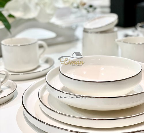 BRICARD PORCELAIN Bricard Porcelain Lunel 6-Persoons | 27-Delig Serviesset Zilver