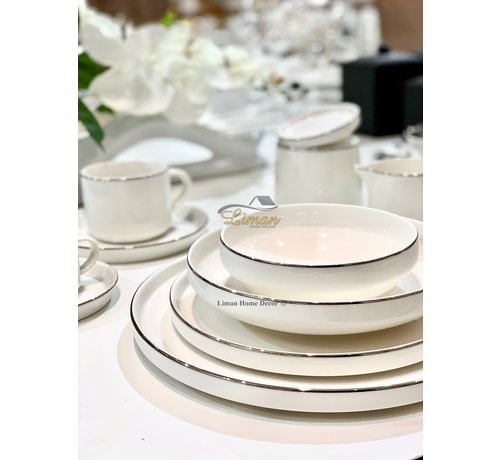 BRICARD PORCELAIN Bricard Porcelain Lunel 6-Persoons | 27-Delig Serviesset Zilver