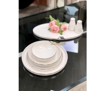 BRICARD PORCELAIN Bricard Porselen Lunel 6-Kisilik | 27-parça Yemek Takımı Gold