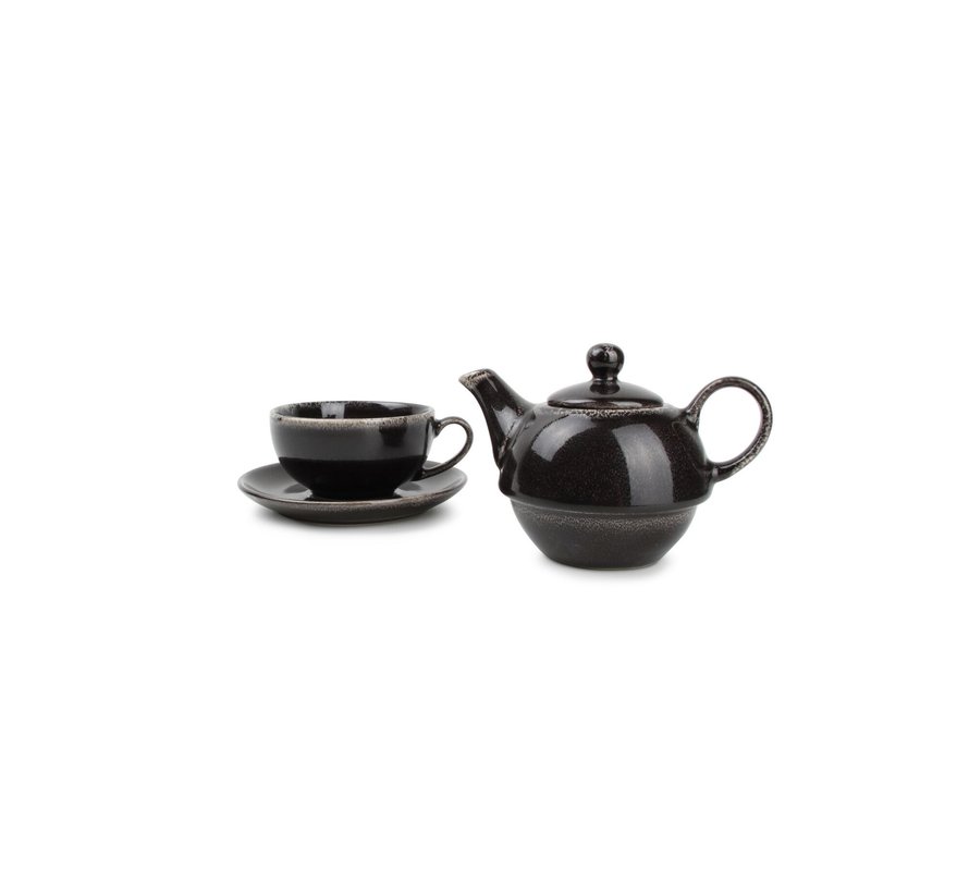 S&P Artisan 1 Persoons Theepot Set met Mok Zwart