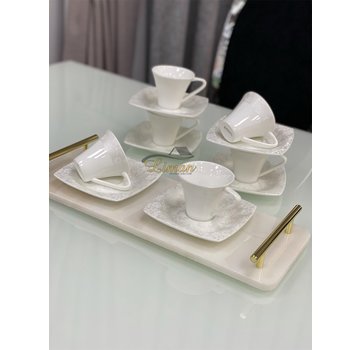 BRICARD PORCELAIN BRICARD CANNES ESPRESSO SET 12-DELIG