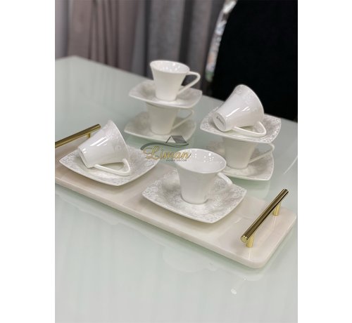 BRICARD PORCELAIN BRICARD CANNES TURK KAHVE FINCAN TAKIMI 6 KİSİLİK