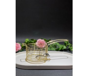 Frietenmand 11xH7cm goud Wire Ware