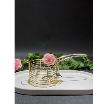 Frietenmand 11xH7cm goud Wire Ware