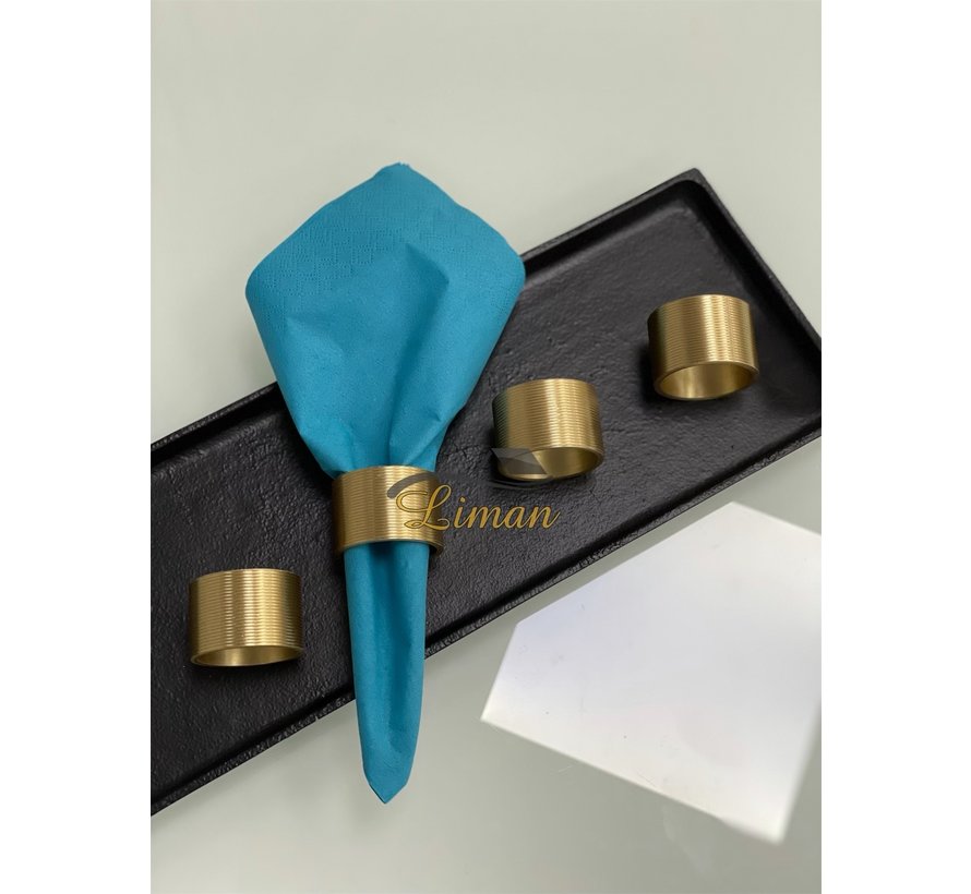 Rond de serviette 4cm ligné Gold Centro - set/4