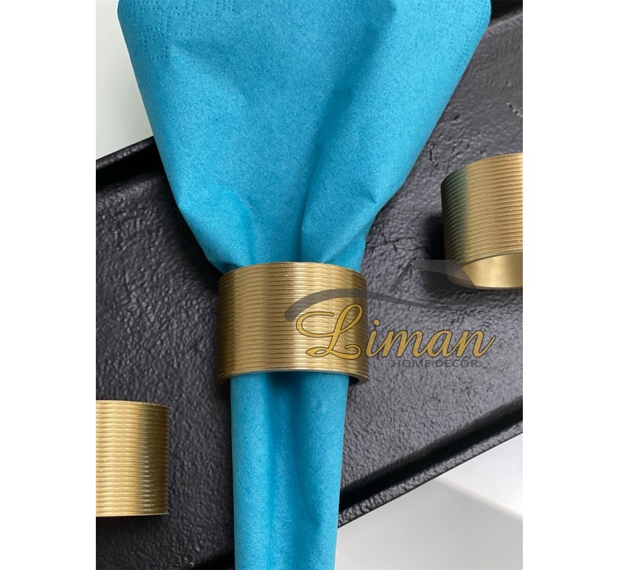 Rond de serviette 4cm ligné Gold Centro - set/4