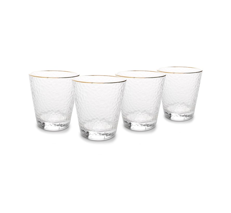 Elegance Glas 29,5cl met gouden rand - set/4