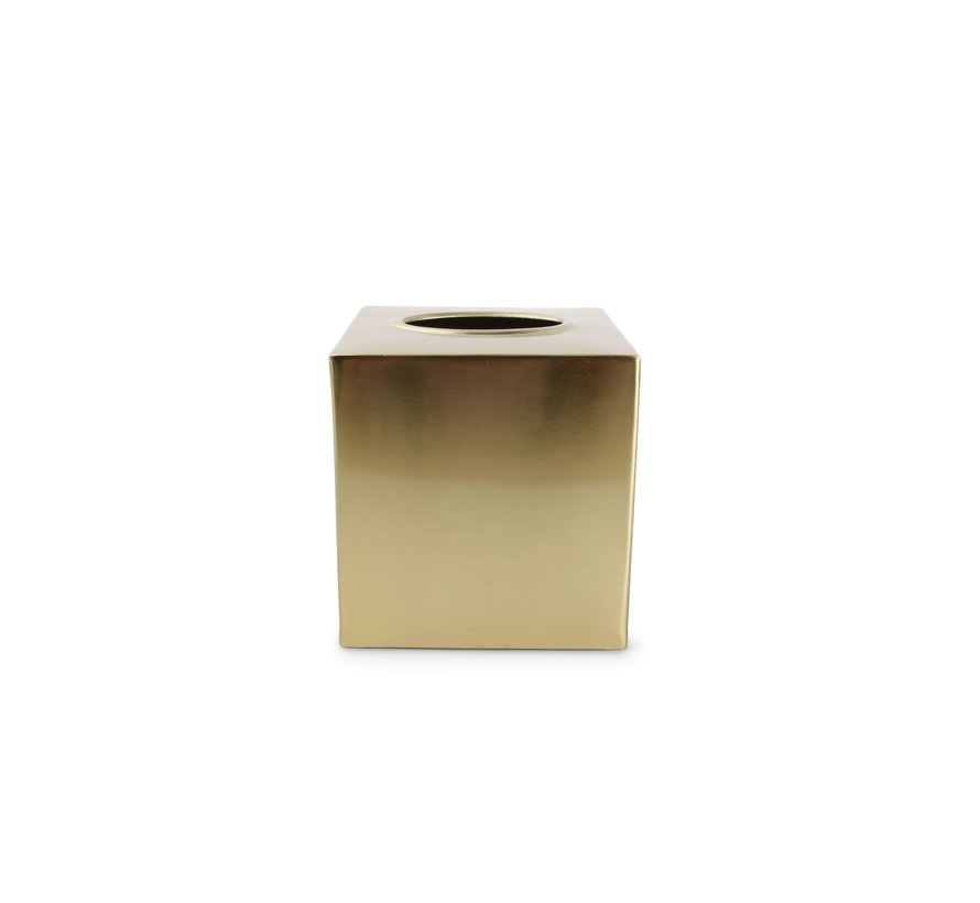 Vanity Tissue doos 12,5x12,5xH12,5cm goud