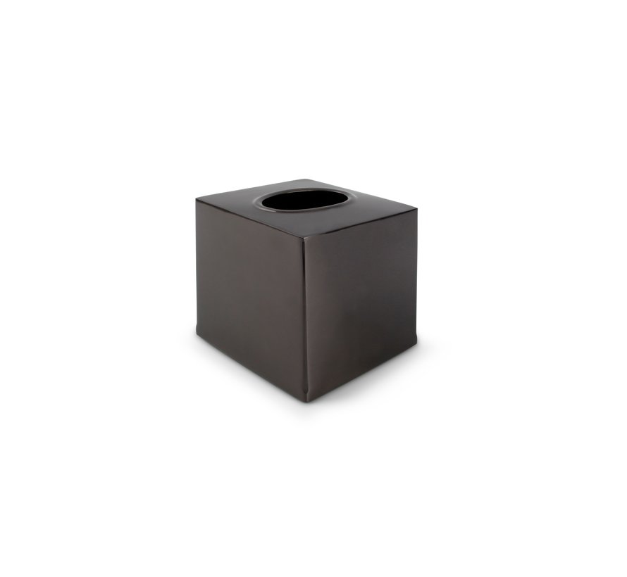 Vanity Tissue box 12,5x12,5xH12,5cm burshed black