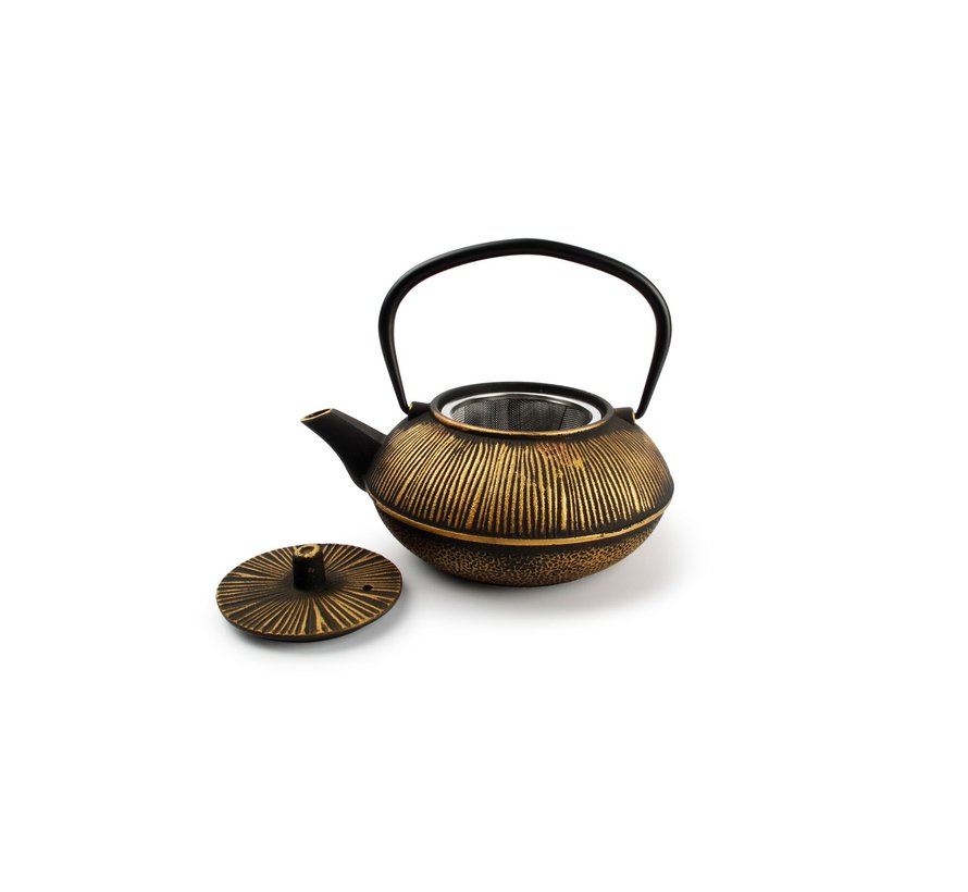 My Tea Theepot 80cl strepen goud/zwart