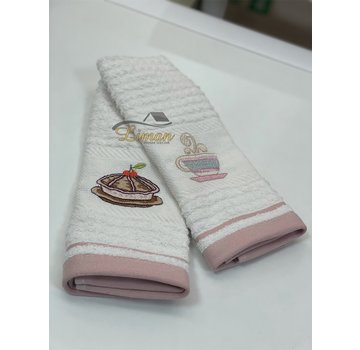 IPEKCE Ipekce Keuken Handdoek 30 x 50 Cm 2 Delig Roze