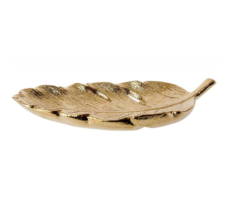 SCHALE LEAF GOLD 21,3X10,7XH3,9CM POLYRE