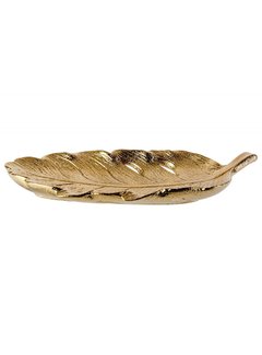 COUPE LEAF DORE 28X12,3XH4,5CM POLYRESIN