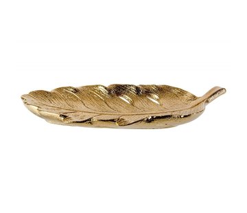 SCHAAL LEAF GOUD 28X12,3XH4,5CM POLYRESI