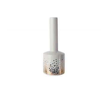 Dots Gold Beyaz Vazo 9,6X9,6XH25,3CM