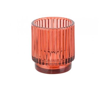 TEALIGHT HOLDER RED D7XH8CM GLASS