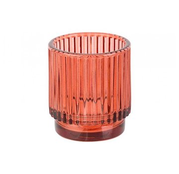 THEELICHTHOUDER ROOD D7XH8CM GLAS