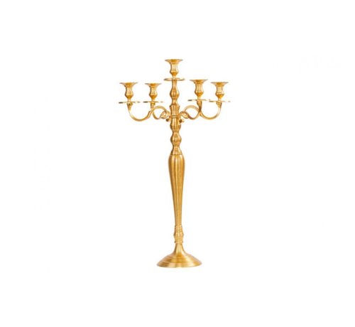 CANDLE HOLDER MAT GOLD H38CM