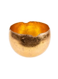 TEALIGHT HOLDER GOLD D15XH15CM ROUND MET