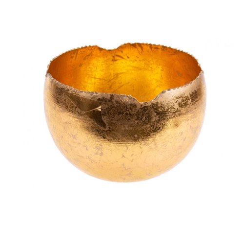 TEALIGHT HOLDER GOLD D15XH15CM ROUND MET