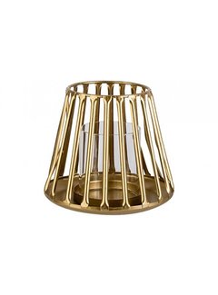 WINDLICHT GOLD 14,5X14,5XH12,5CM METALL