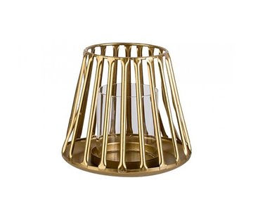 WINDLICHT GOLD 14,5X14,5XH12,5CM METALL