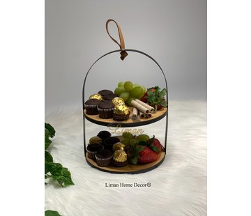 Cosy PLATE TOWER BAMBOO WITH METAL HOLDER D20,5XH26CM