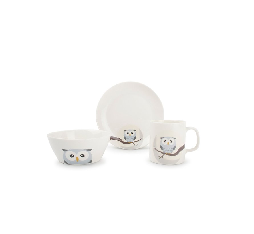 Ona Children's dinner set 3 pieces Kids Owl